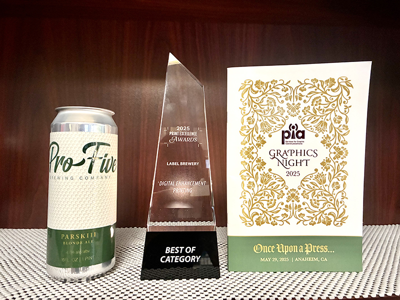 Label Brewery won best printing association awards